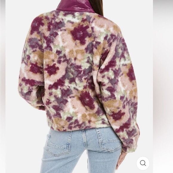 Calme by Johnny Was Purple Floral Printed Fleece Jacket NWT Size Large - Picture 3 of 7